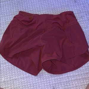 maroon lululemon speed up shorts 4 inch red shorts lululemon size 4 burgundy